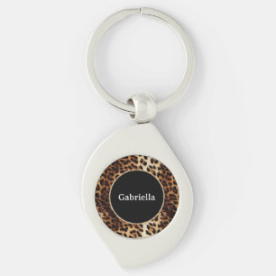 Leopard Print Gold Glitter Sparkle Lijst Sleutelhanger