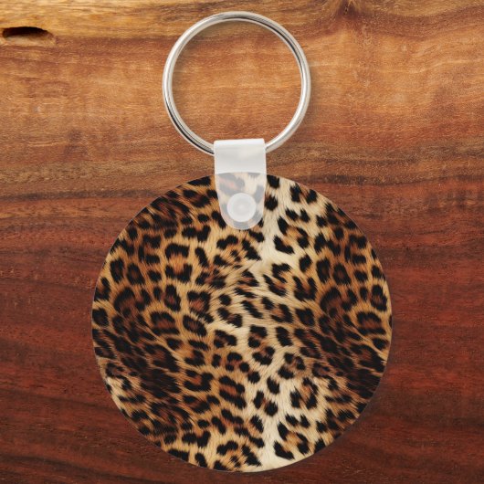 Leopard Print Gold Glitter Sparkle Lijst Sleutelhanger (Achterkant)
