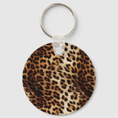 Leopard Print Gold Glitter Sparkle Lijst Sleutelhanger (Achterkant)