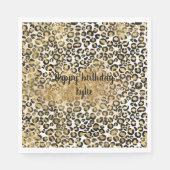 Leopard Print Gold Glitter Sparkle Servet (Voorkant)
