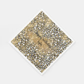 Leopard Print Gold Glitter Sparkle Servet (Hoek)
