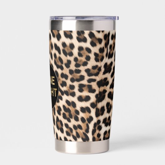 Leopard Print Gold Shine Bright Geïsoleerde Drinkbeker (Links)
