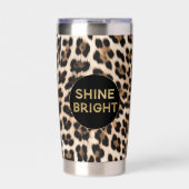Leopard Print Gold Shine Bright Geïsoleerde Drinkbeker (Voorkant)