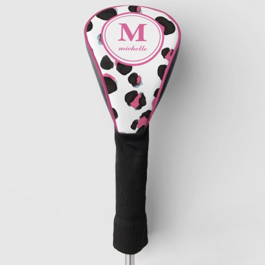 LEOPARD PRINT Golf | monogram met gepersonaliseerd Golfheadcover (Voorkant)
