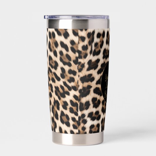 Leopard Print Goud Mooi Geïsoleerde Drinkbeker (Rechts)
