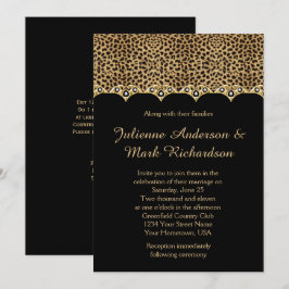Leopard Print Gouden Diamanten Bling Wedding Kaart