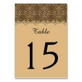 Leopard Print Gouden en Diamanten Tafel Kaarten (Achterkant)