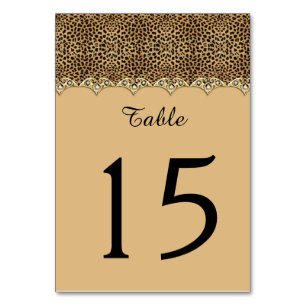 Leopard Print Gouden en Diamanten Tafel Kaarten
