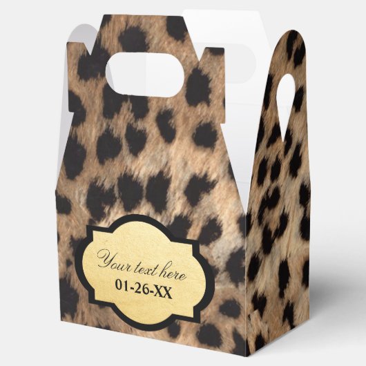 Leopard Print & Gouden Folie Chique Behandelen Fee Bedankdoosjes (Geopend)