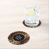 Leopard Print Gouden Glitter Sparkle Lijst Verjaar Kartonnen Onderzetters (Insitu)
