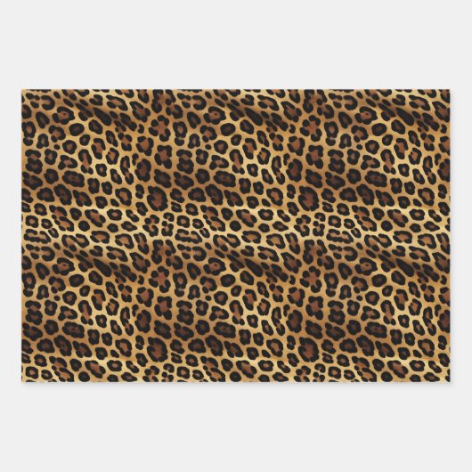 Leopard Print Gouden Glitzy Glitter Glitter Inpakpapier Vel (Voorkant 2)