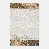 Leopard Print Gouden Glitzy Glitter Glitter Post-it® Notes (Voorkant)