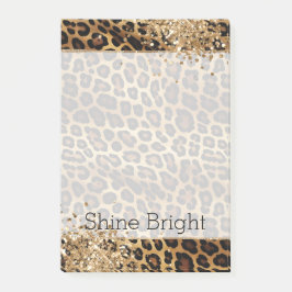 Leopard Print Gouden Glitzy Glitter Glitter Post-it® Notes