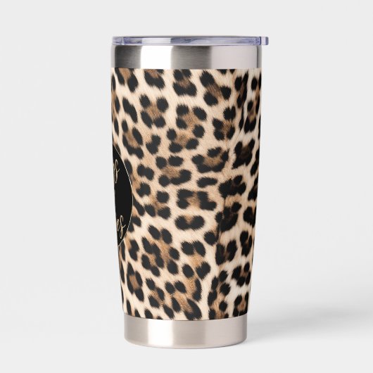 Leopard Print Gouden Kussen Geïsoleerde Drinkbeker (Links)