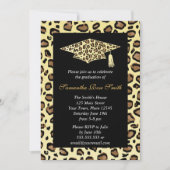 Leopard Print Graduation Party Kaart (Voorkant)