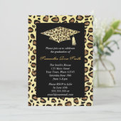 Leopard Print Graduation Party Kaart (Staand voorkant)