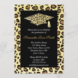 Leopard Print Graduation Party Kaart