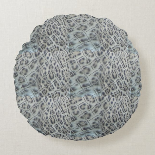 Leopard Print Graphic Round Pillow Rond Kussen (Voorkant)