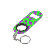 Leopard Print Green Paars Mini Flessenopener (Achterkant Gekanteld)