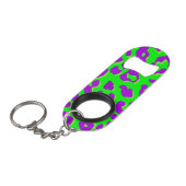 Leopard Print Green Paars Mini Flessenopener (Voorkant Gekanteld)