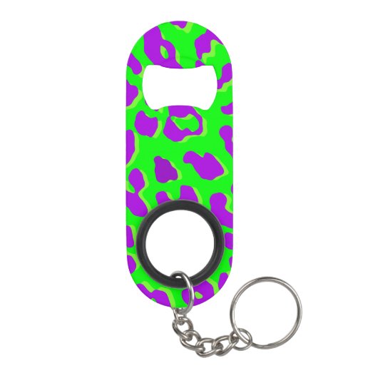 Leopard Print Green Paars Mini Flessenopener (Achterkant)