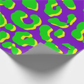 Leopard Print Green Paars Yellow Cadeaupapier (Hoek)