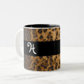 Leopard Print H monogram initiaal Coffee Mok Cup (Voorkant links)