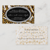 Leopard Print Hair & Beauty Appointment Afsprakenkaartje (Voorkant / Achterkant)