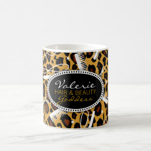 Leopard Print Hair & Beauty Koffiemok