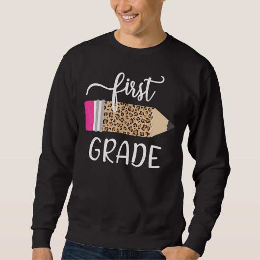 Leopard print Hallo eerste schooldag Trui (Voorkant)