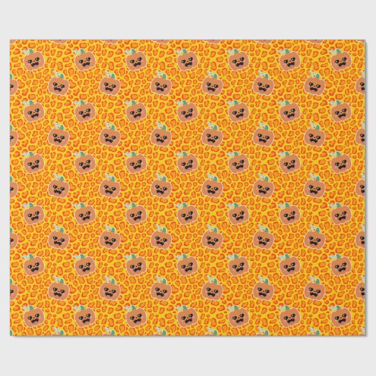 Leopard print Halloween pattern Cadeaupapier (Vlak)