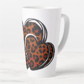 Leopard Print Hand getrokken hart Latte Mok (Rechterhoek)