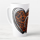 Leopard Print Hand getrokken hart Latte Mok (Linkerhoek)