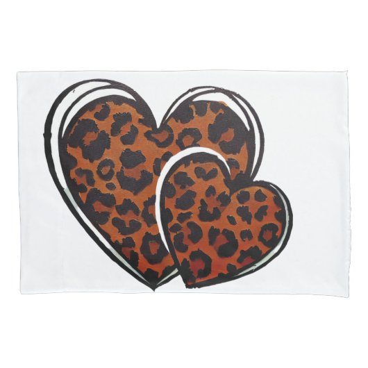 Leopard Print, Hand getrokken hart, Leopard hart, Kussensloop (Voorkant)