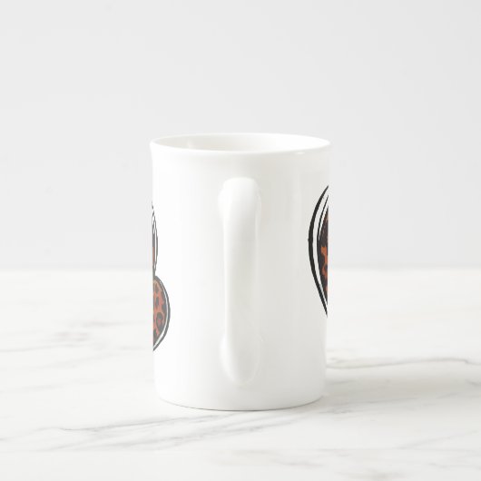 Leopard Print Hand getrokken hart Porselein Kop (Achterkant)