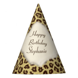 Leopard Print Happy Birthday Party Pet Feesthoedjes