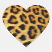 Leopard Print Hart Sticker (Voorkant)