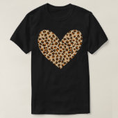 Leopard Print Heart Cheetah Pattern Valentine's D T-shirt (Design voorkant)