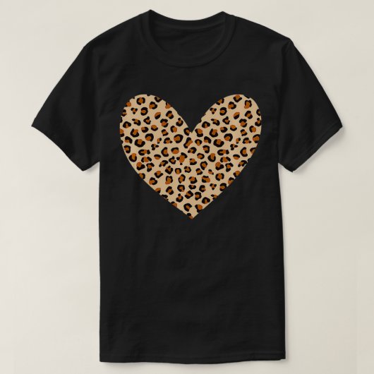 Leopard Print Heart Cheetah Pattern Valentine's D T-shirt (Design voorkant)