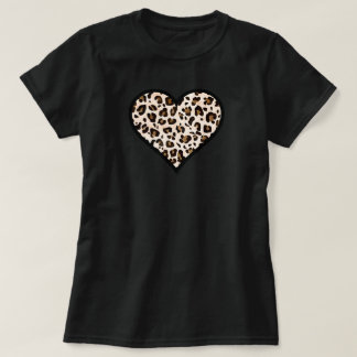 Leopard Print Heart T-shirt