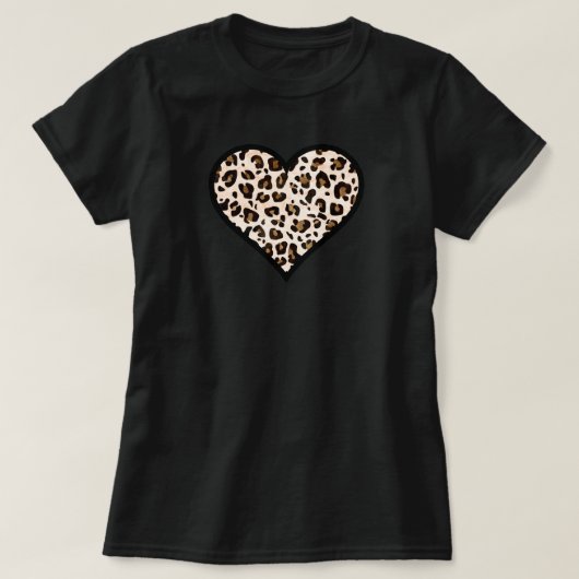 Leopard Print Heart T-shirt (Design voorkant)