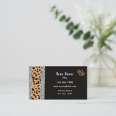 Leopard Print Heart Visitekaartje (Staand voorkant)
