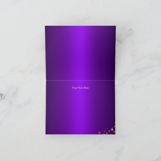 Leopard Print & Heels Paarse bedankkaart (Binnen)