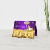 Leopard Print & Heels Paarse bedankkaart (Voorkant)