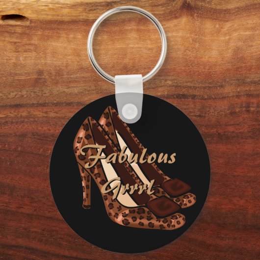 Leopard Print Heels Sleutelhanger (Voorkant)