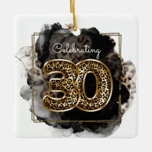 Leopard Print Hip Celebrating 30 Birthday Photo Keramisch Ornament