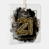 Leopard Print Hip Cheers tot 21-jarige foto Keramisch Ornament (Rechts)