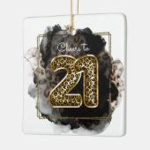Leopard Print Hip Cheers tot 21-jarige foto Keramisch Ornament (Links)