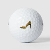 Leopard Print Hoge Hak Schoen Golfballen (Voorkant)