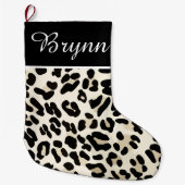  leopard Print Holiday Decor Grote Kerstsok (Voorkant)